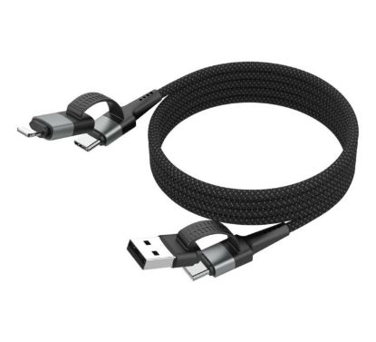 Image de CABLE MAGNETIQUE 4 EN 1 USBA OU C VERS USBC OU LIGHTNING 120 CM ANSMANN