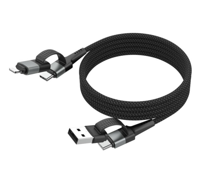 Câble magnétique Ansmann  4 en 1 USB-A ou USB-C ou Lighting - 120 cm