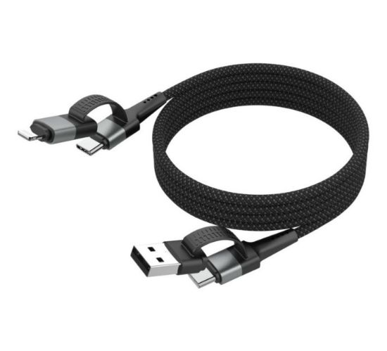 Image de Câble magnétique Ansmann  4 en 1 USB-A ou USB-C ou Lighting - 120 cm