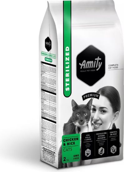 Croquettes pour Chat Stérilisé AMITY PREMIUM Sterilized Poulet & Riz 2Kg