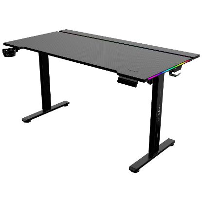 Bureau Gamer Motorisé The G-LAB K-Desk Platinium RGB - Assis-Debout Noir