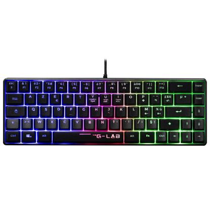 Clavier Gaming The G-Lab Keyz Hydrogen - Membrane 60% Compact, Rétroéclairé, AZERTY - Noir