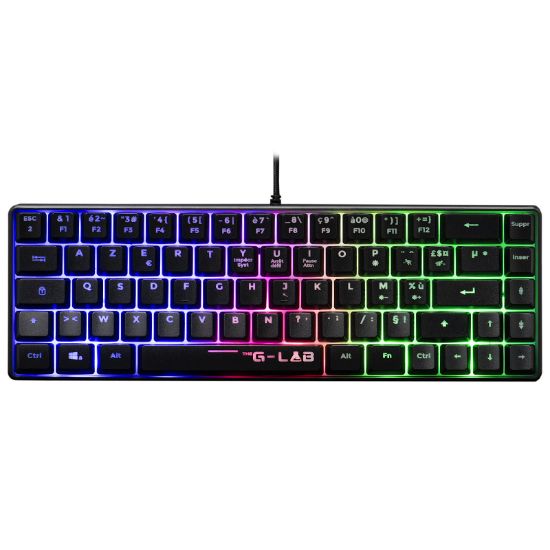 Clavier Gaming The G-Lab Keyz Hydrogen - Membrane 60% Compact, Rétroéclairé, AZERTY - Noir