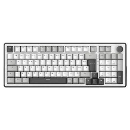 Clavier Gaming The G-Lab Keyz Elite TKL - Mécanique RGB, Sans Fil Tri-Mode (2.4GHz/BT/USB-C) - Blanc/Gris
