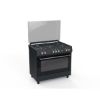 Cuisinière 5 feux gaz + four électrique à chaleur tournante 60x90cm - Merlin M-6090CGFE-B - Noir