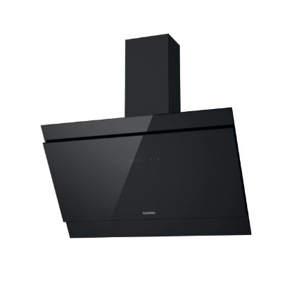 Image de Hotte décorative inclinée Rosières 90 cm verre noir