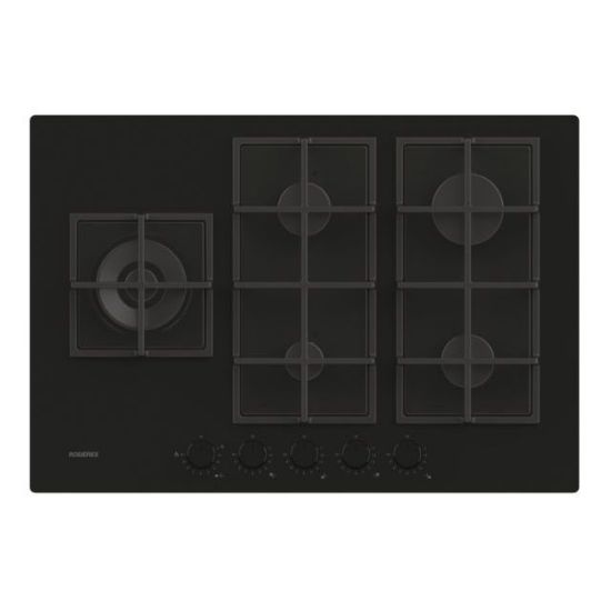 Picture of Table de cuisson gaz Rosières 75 cm 5 feux dessus verre noir