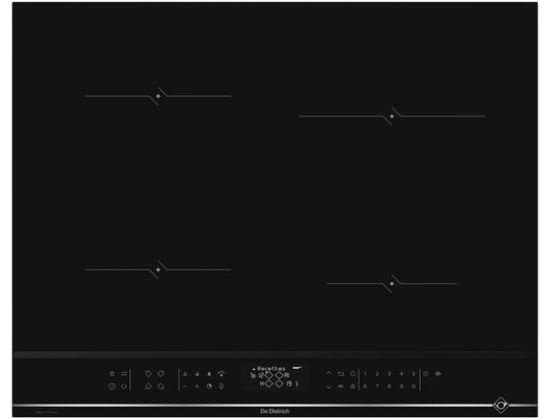Plaque induction 65 cm 4 foyers Noir inox — De Dietrich DPI4420X