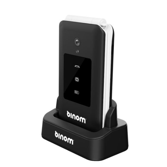 Téléphone portable Binom X3S Essential – 4G – Clapet – Bouton SOS – Noir & Blanc