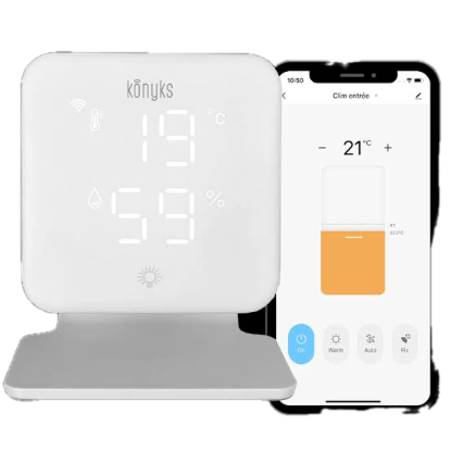 Thermostat connecté Konyks Climpac – pour climatiseur et pompe à chaleur air/air – Wi-Fi