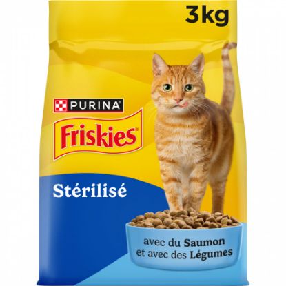 FRISKIES Croquettes chat stérilisé au Saumon et Légumes 3Kg