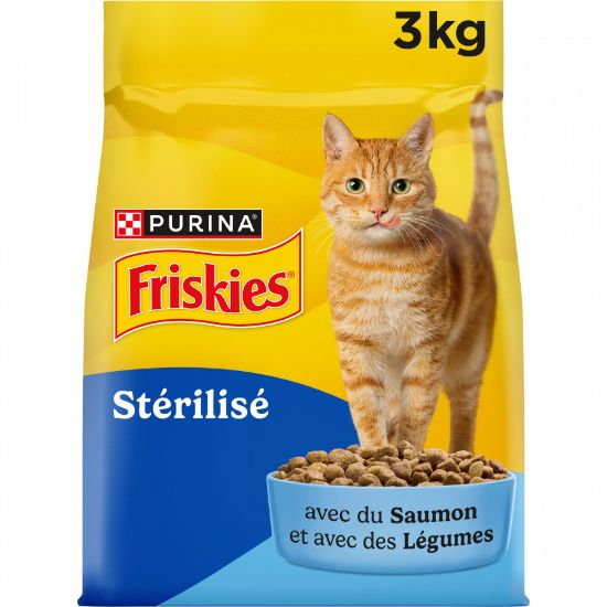 FRISKIES Croquettes chat stérilisé au Saumon et Légumes 3Kg