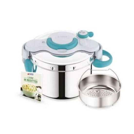 Cocotte-minute Clipsominut' Easy 9 L bleu poignées rabattables - SEB P4904916