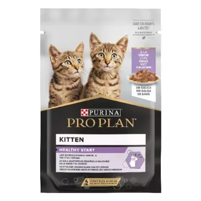 Pâtée chaton Purina Pro Plan Kitten Healthy Start Dinde en sauce - pochon 85 g