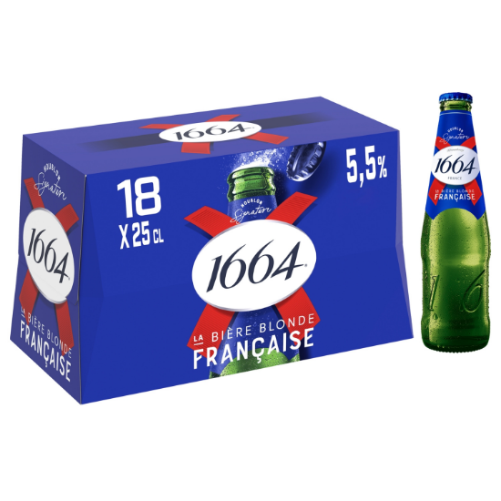 Bière 1664 Blonde – pack de 18 bouteilles de 25 cl