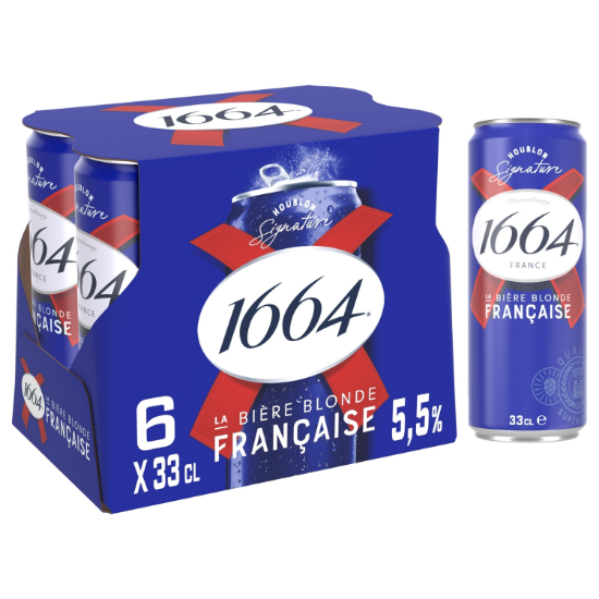 Bière 1664 Blonde – pack de 6 canettes de 33 cl