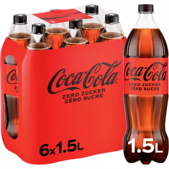 Coca-Cola Zéro – pack de 6 bouteilles de 1,5 L
