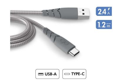 Câble renforcé USB-A vers USB-C 1,2 m Force Power Lite, recyclé