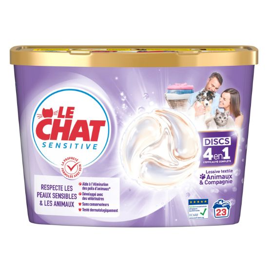 Le Chat lessive discs sensitive animaux&cie × 23 - 380 g