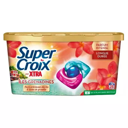 Lessive en capsules Super Croix par X-TRA trio-caps iles grenadines × 28 336 g