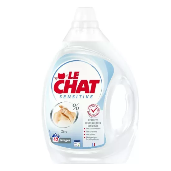 Lessive liquide Le Chat sensitive animaux&cie 42 lavages 1,89 L