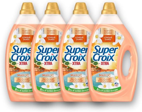 Lessive liquide Super Croix par X-TRA maroc 4x42 lavages 4x1,89 L lot "format familial"