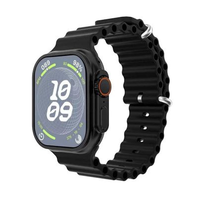 Montre connectée écran 2,01" appels Bluetooth – Iconic inWatch I – boîtier noir, bracelet silicone