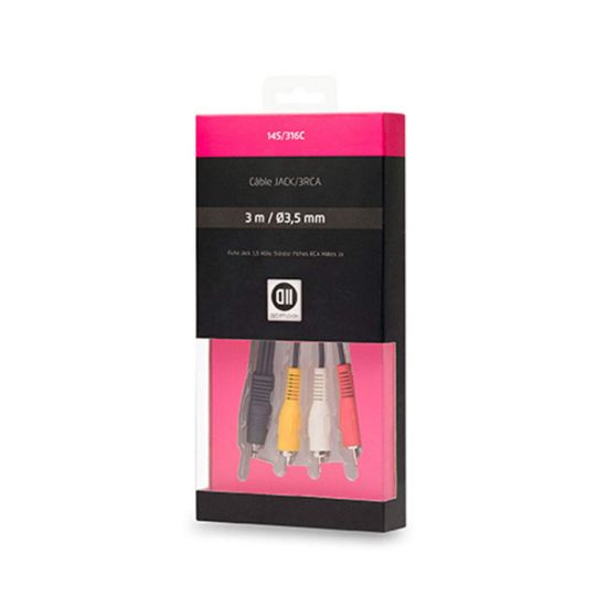 Câble jack 3,5 mm vers 3 RCA 1,5 m D2 Diffusion