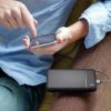 Batterie externe 10 000 mAh noire, 2 USB-A + USB-C