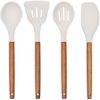 Set de 4 ustensiles de cuisine acacia FSC et silicone avec pot – Livoo MES153G – gris