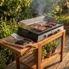 Set de 3 ustensiles barbecue inox : spatule, fourchette, pince – Little Balance Baroud'Fire – inox et noir