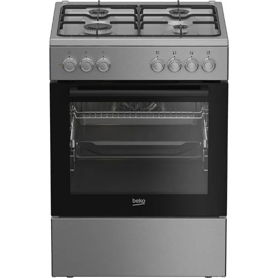 Cuisinière mixte 4 feux gaz four électrique 72 L chaleur brassée 60 cm - Beko FBE62131XDT