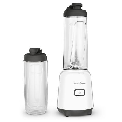 Mini blender 300 W avec 2 bouteilles à emporter – Moulinex Mix & Move – blanc