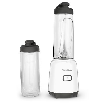 Mini blender 300 W avec 2 bouteilles à emporter – Moulinex Mix & Move – blanc