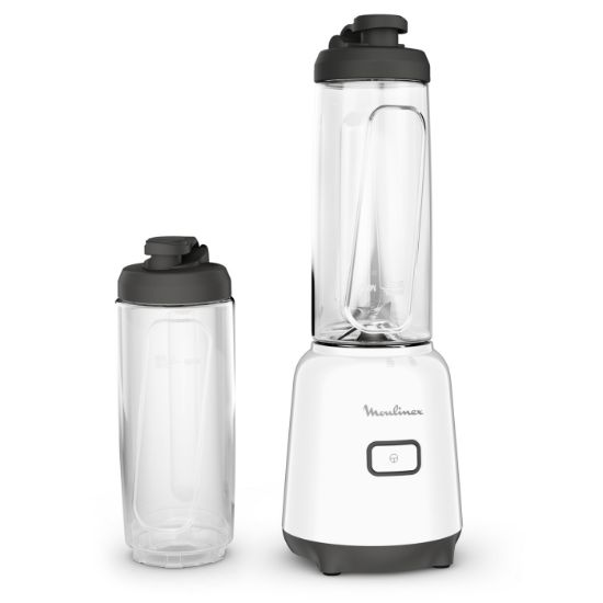 Mini blender 300 W avec 2 bouteilles à emporter – Moulinex Mix & Move – blanc