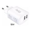 Pack Jaym : chargeur secteur 2 USB 12 W + câble USB-C 2 m, blanc