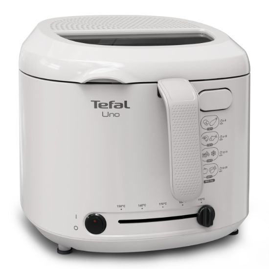 Friteuse compacte Tefal Uno FF203B – 1,8 L d'huile, 1 kg d'aliments, 1470 W, gris clair