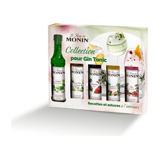 Picture of Coffret Sirops Monin "Gin Tonic" - 5x5cl - Concombre, Fleur de Sureau, Fraise, Fruit de la Passion, Rose
