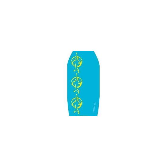 Bodyboard 103 cm avec semelle de glisse (slick) et leash – Beuchat – bleu turquoise décor jaune