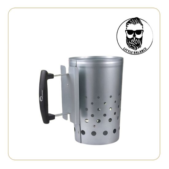 Cheminée d'allumage pour barbecue au charbon, acier galvanisé – Little Balance Baroud'Fire – argent