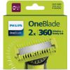 Lot de 2 lames OneBlade 360 avec sabot corps 3 mm visage et corps - Philips QP624/50