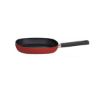 Poêle gril carrée 24 × 24 cm aluminium antiadhésif induction – Livoo Premier Chef MEP152 – rouge