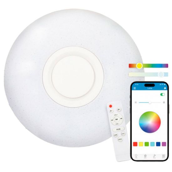 Plafonnier LED connecté Wi-Fi Ksix avec haut-parleur, couleurs