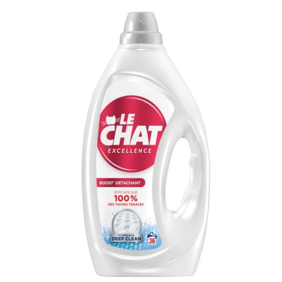 Lessive liquide Le Chat excellence boost détâchant 36 lavages 1,62 L
