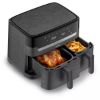 Friteuse sans huile Moulinex Easy Fry Dual EZ901H – 8,3 L, deux tiroirs, 2700 W, gris