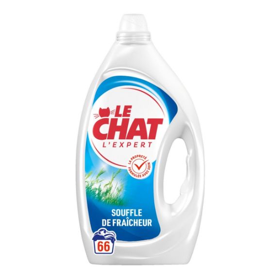 Lessive liquide Le Chat souffle de fraîcheur 66 lavages 2,97 L