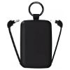 Batterie externe porte-clés Jaym 4 000 mAh noire, câbles intégrés