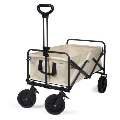 Chariot de transport pliable 89 L charge 120 kg – Livoo SEP137C – crème