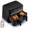 Friteuse sans huile Moulinex Easy Fry Dual EZ901N – 8,3 L, deux tiroirs, 2700 W, noire