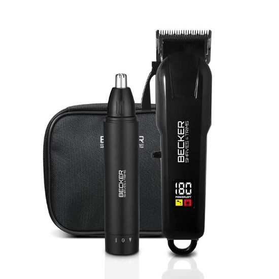 Kit 2 tondeuses cheveux-barbe et nez-oreilles avec trousse – Becker Strim XN